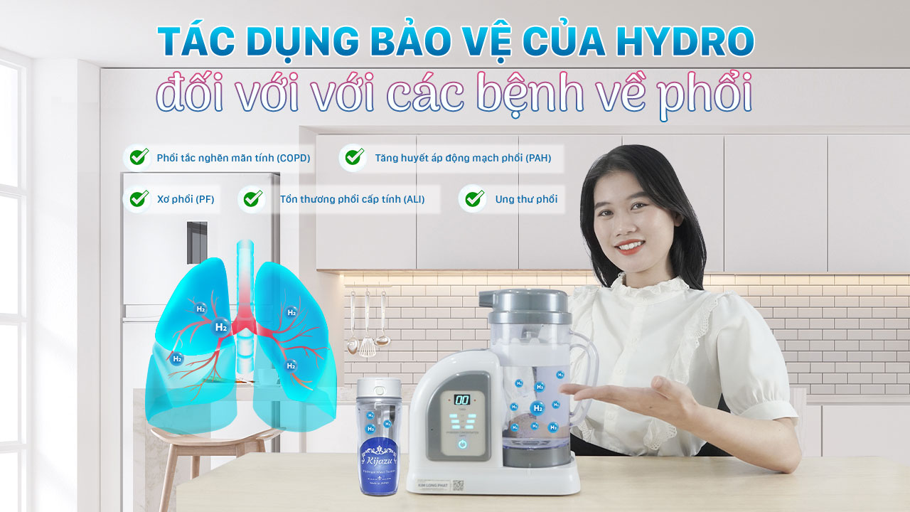 Tác dụng bảo vệ của Hydro đối với các bệnh về phổi: ung thư phổi, bệnh phổi tắc nghẽn mãn tính, xơ phổi và tổn thương phổi cấp tính